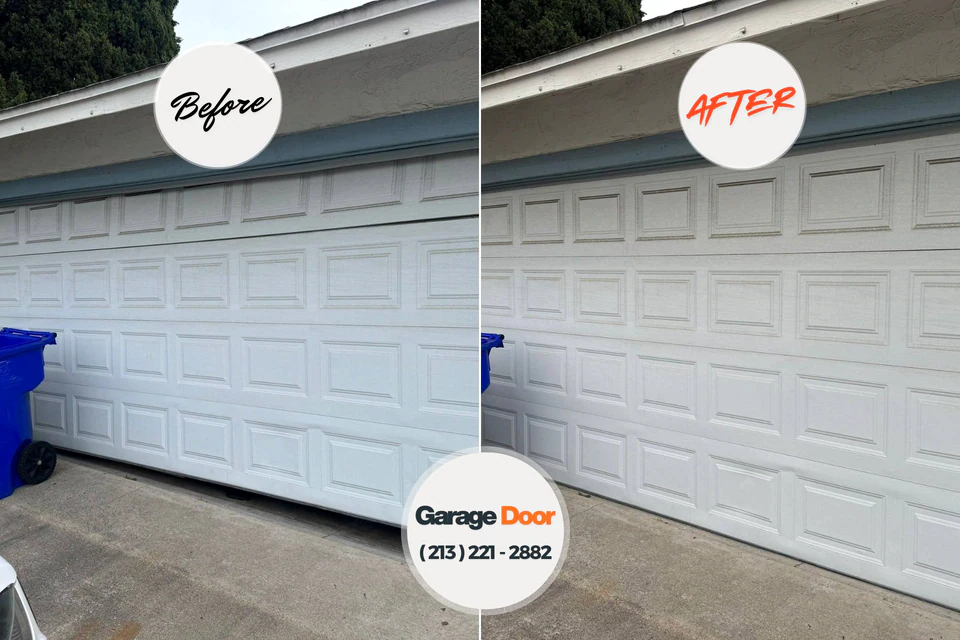 Before and after: garage door repair Kent Acres, DE